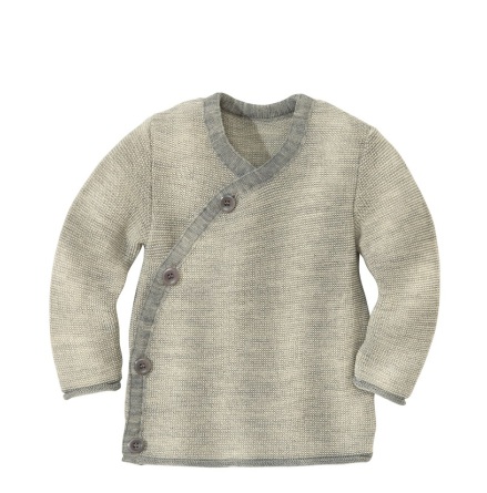 Disana omlott-tröja i ekologisk merinoull, grå/natur