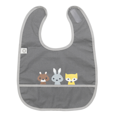 Franck & Fisher Eat dark grey friends bib Haklapp