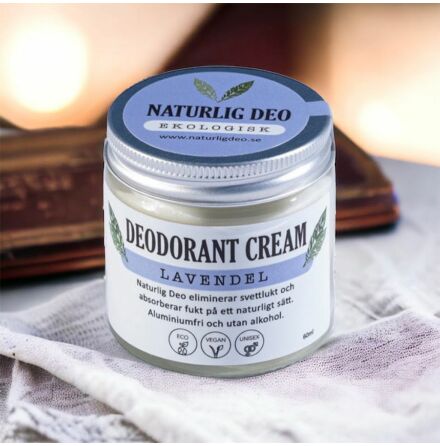 Naturlig deo, Ekologisk Deodorant Cream Lavendel, 60 ml